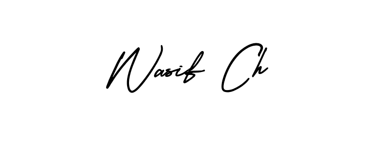 How to make Wasif Ch name signature. Use AmerikaSignatureDemo-Regular style for creating short signs online. This is the latest handwritten sign. Wasif Ch signature style 3 images and pictures png