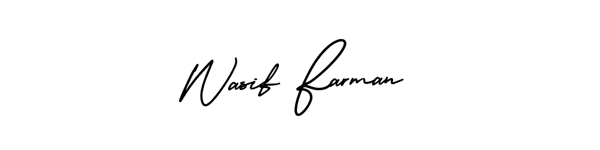 How to make Wasif Farman name signature. Use AmerikaSignatureDemo-Regular style for creating short signs online. This is the latest handwritten sign. Wasif Farman signature style 3 images and pictures png