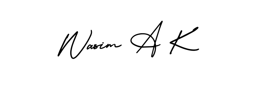 Make a beautiful signature design for name Wasim A K. Use this online signature maker to create a handwritten signature for free. Wasim A K signature style 3 images and pictures png