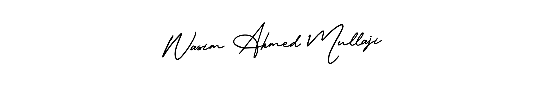 How to make Wasim Ahmed Mullaji signature? AmerikaSignatureDemo-Regular is a professional autograph style. Create handwritten signature for Wasim Ahmed Mullaji name. Wasim Ahmed Mullaji signature style 3 images and pictures png
