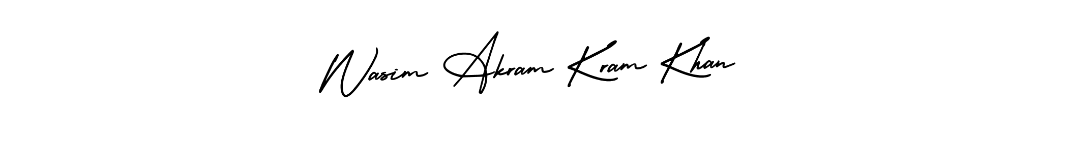 Also You can easily find your signature by using the search form. We will create Wasim Akram Kram Khan name handwritten signature images for you free of cost using AmerikaSignatureDemo-Regular sign style. Wasim Akram Kram Khan signature style 3 images and pictures png