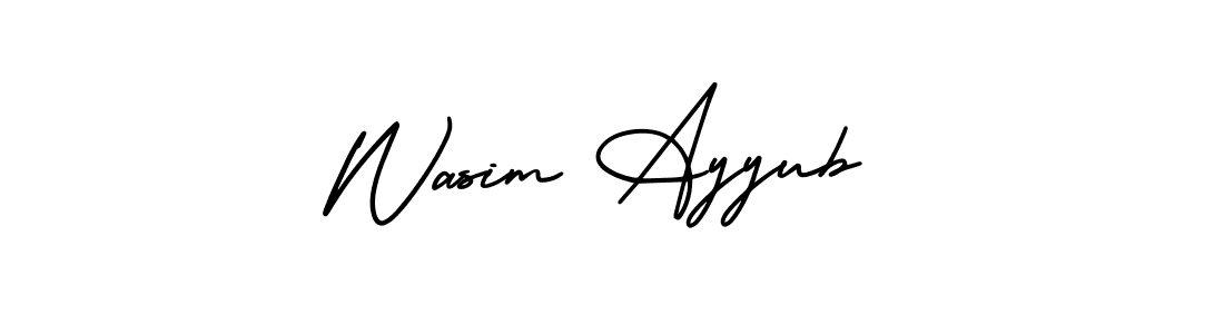 Wasim Ayyub stylish signature style. Best Handwritten Sign (AmerikaSignatureDemo-Regular) for my name. Handwritten Signature Collection Ideas for my name Wasim Ayyub. Wasim Ayyub signature style 3 images and pictures png