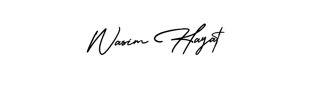 Create a beautiful signature design for name Wasim Hayat. With this signature (AmerikaSignatureDemo-Regular) fonts, you can make a handwritten signature for free. Wasim Hayat signature style 3 images and pictures png