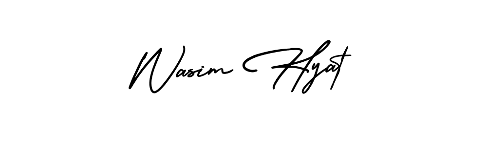 Similarly AmerikaSignatureDemo-Regular is the best handwritten signature design. Signature creator online .You can use it as an online autograph creator for name Wasim Hyat. Wasim Hyat signature style 3 images and pictures png