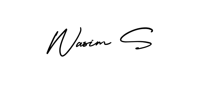 Create a beautiful signature design for name Wasim S. With this signature (AmerikaSignatureDemo-Regular) fonts, you can make a handwritten signature for free. Wasim S signature style 3 images and pictures png