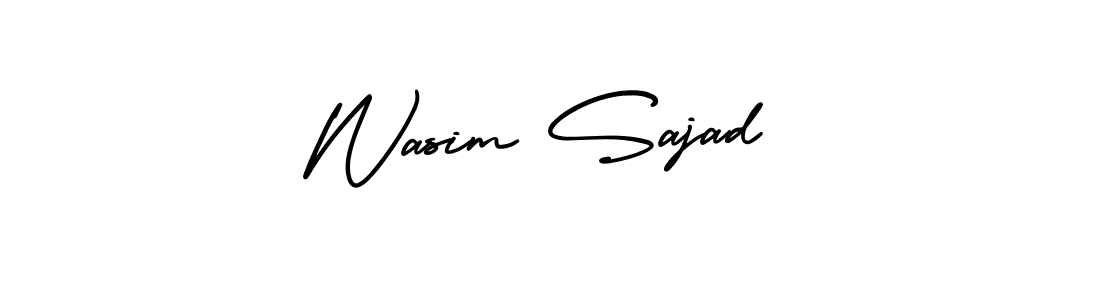 Use a signature maker to create a handwritten signature online. With this signature software, you can design (AmerikaSignatureDemo-Regular) your own signature for name Wasim Sajad. Wasim Sajad signature style 3 images and pictures png