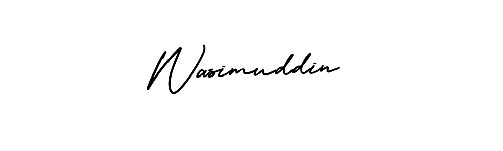 The best way (AmerikaSignatureDemo-Regular) to make a short signature is to pick only two or three words in your name. The name Wasimuddin include a total of six letters. For converting this name. Wasimuddin signature style 3 images and pictures png