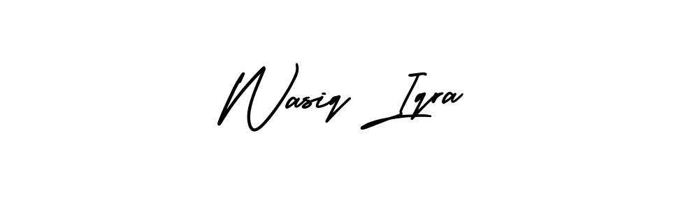 Create a beautiful signature design for name Wasiq Iqra. With this signature (AmerikaSignatureDemo-Regular) fonts, you can make a handwritten signature for free. Wasiq Iqra signature style 3 images and pictures png