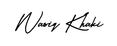 Try this chic Wasiq Khaki handwritten sign style. Using AmerikaSignatureDemo-Regular font elements, it gives your name a sleek, memorable identity. Wasiq Khaki signature style 3 images and pictures png