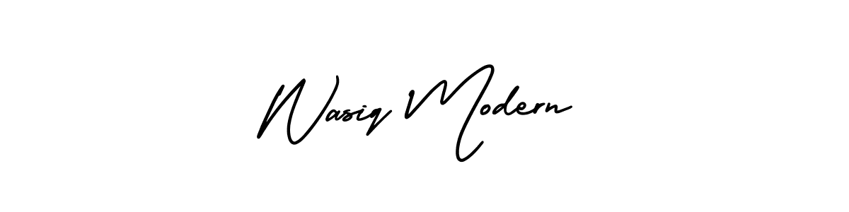 Similarly AmerikaSignatureDemo-Regular is the best handwritten signature design. Signature creator online .You can use it as an online autograph creator for name Wasiq Modern. Wasiq Modern signature style 3 images and pictures png