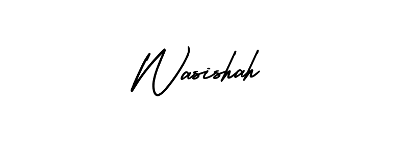 How to make Wasishah name signature. Use AmerikaSignatureDemo-Regular style for creating short signs online. This is the latest handwritten sign. Wasishah signature style 3 images and pictures png