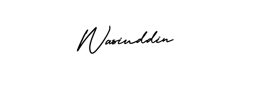 Wasiuddin stylish signature style. Best Handwritten Sign (AmerikaSignatureDemo-Regular) for my name. Handwritten Signature Collection Ideas for my name Wasiuddin. Wasiuddin signature style 3 images and pictures png