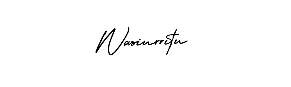 You should practise on your own different ways (AmerikaSignatureDemo-Regular) to write your name (Wasiurritu) in signature. don't let someone else do it for you. Wasiurritu signature style 3 images and pictures png