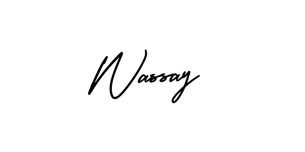 The best way (AmerikaSignatureDemo-Regular) to make a short signature is to pick only two or three words in your name. The name Wassay include a total of six letters. For converting this name. Wassay signature style 3 images and pictures png
