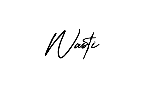 The best way (AmerikaSignatureDemo-Regular) to make a short signature is to pick only two or three words in your name. The name Wasti include a total of six letters. For converting this name. Wasti signature style 3 images and pictures png