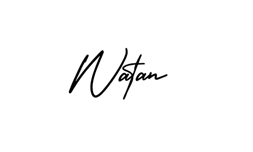 It looks lik you need a new signature style for name Watan. Design unique handwritten (AmerikaSignatureDemo-Regular) signature with our free signature maker in just a few clicks. Watan signature style 3 images and pictures png