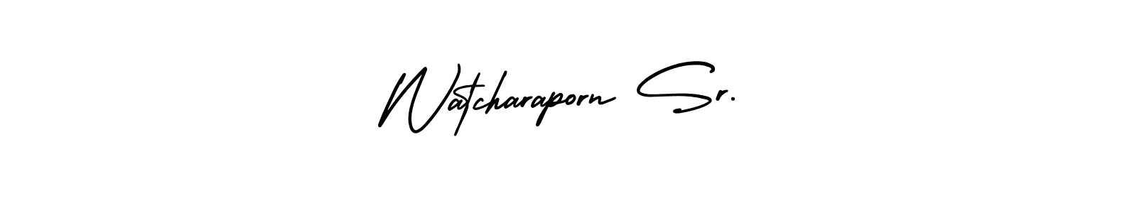 How to make Watcharaporn Sr. name signature. Use AmerikaSignatureDemo-Regular style for creating short signs online. This is the latest handwritten sign. Watcharaporn Sr. signature style 3 images and pictures png