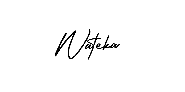 How to make Wateka name signature. Use AmerikaSignatureDemo-Regular style for creating short signs online. This is the latest handwritten sign. Wateka signature style 3 images and pictures png