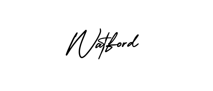 How to make Watford name signature. Use AmerikaSignatureDemo-Regular style for creating short signs online. This is the latest handwritten sign. Watford signature style 3 images and pictures png