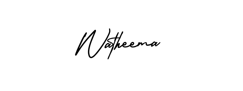 It looks lik you need a new signature style for name Watheema. Design unique handwritten (AmerikaSignatureDemo-Regular) signature with our free signature maker in just a few clicks. Watheema signature style 3 images and pictures png