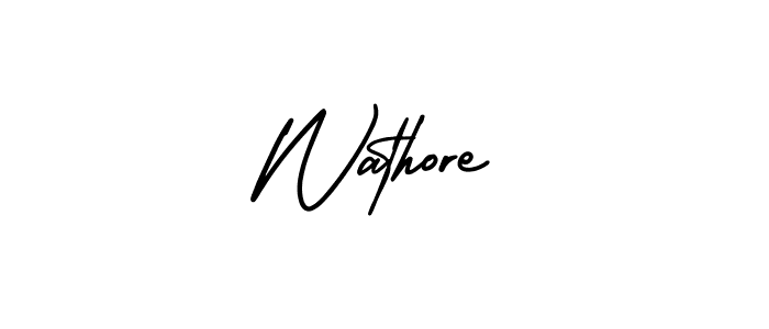 Design your own signature with our free online signature maker. With this signature software, you can create a handwritten (AmerikaSignatureDemo-Regular) signature for name Wathore. Wathore signature style 3 images and pictures png