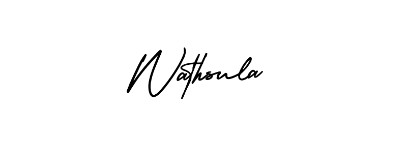 You should practise on your own different ways (AmerikaSignatureDemo-Regular) to write your name (Wathsula) in signature. don't let someone else do it for you. Wathsula signature style 3 images and pictures png