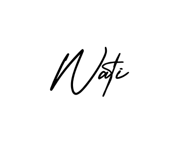 Make a beautiful signature design for name Wati. With this signature (AmerikaSignatureDemo-Regular) style, you can create a handwritten signature for free. Wati signature style 3 images and pictures png