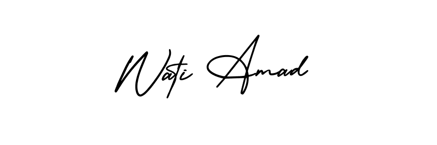 Make a short Wati Amad signature style. Manage your documents anywhere anytime using AmerikaSignatureDemo-Regular. Create and add eSignatures, submit forms, share and send files easily. Wati Amad signature style 3 images and pictures png