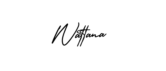 Wattana stylish signature style. Best Handwritten Sign (AmerikaSignatureDemo-Regular) for my name. Handwritten Signature Collection Ideas for my name Wattana. Wattana signature style 3 images and pictures png