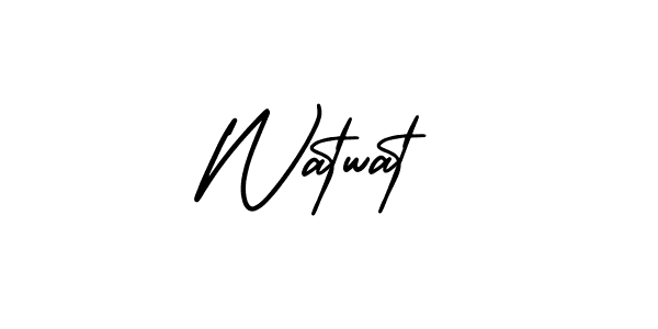 The best way (AmerikaSignatureDemo-Regular) to make a short signature is to pick only two or three words in your name. The name Watwat include a total of six letters. For converting this name. Watwat signature style 3 images and pictures png