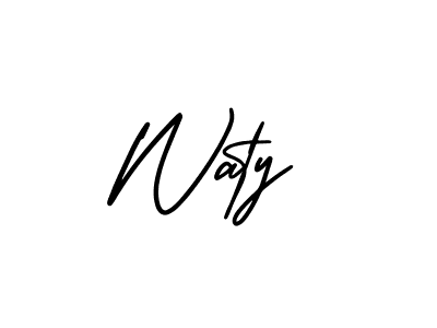 You can use this online signature creator to create a handwritten signature for the name Waty. This is the best online autograph maker. Waty signature style 3 images and pictures png