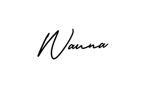 The best way (AmerikaSignatureDemo-Regular) to make a short signature is to pick only two or three words in your name. The name Wauna include a total of six letters. For converting this name. Wauna signature style 3 images and pictures png