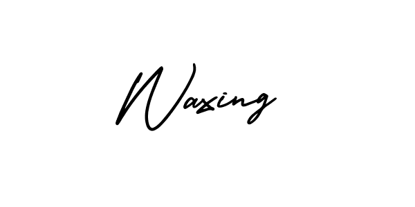 Waxing stylish signature style. Best Handwritten Sign (AmerikaSignatureDemo-Regular) for my name. Handwritten Signature Collection Ideas for my name Waxing. Waxing signature style 3 images and pictures png