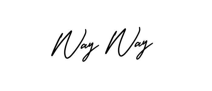 The best way (AmerikaSignatureDemo-Regular) to make a short signature is to pick only two or three words in your name. The name Way Way include a total of six letters. For converting this name. Way Way signature style 3 images and pictures png