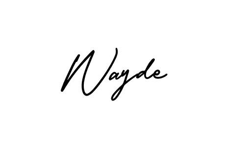 Also You can easily find your signature by using the search form. We will create Wayde name handwritten signature images for you free of cost using AmerikaSignatureDemo-Regular sign style. Wayde signature style 3 images and pictures png
