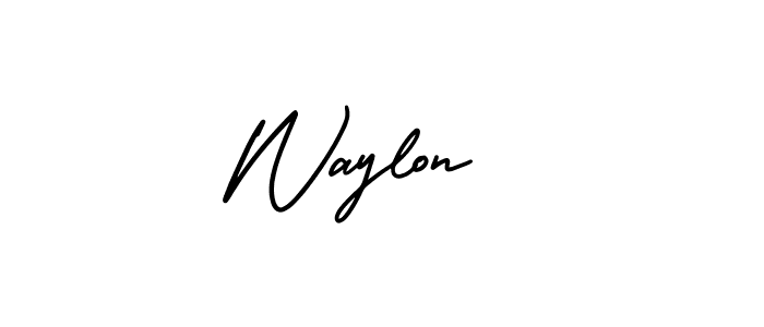 Waylon  stylish signature style. Best Handwritten Sign (AmerikaSignatureDemo-Regular) for my name. Handwritten Signature Collection Ideas for my name Waylon . Waylon  signature style 3 images and pictures png