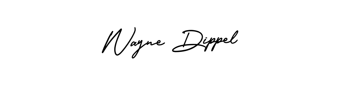 The best way (AmerikaSignatureDemo-Regular) to make a short signature is to pick only two or three words in your name. The name Wayne Dippel include a total of six letters. For converting this name. Wayne Dippel signature style 3 images and pictures png