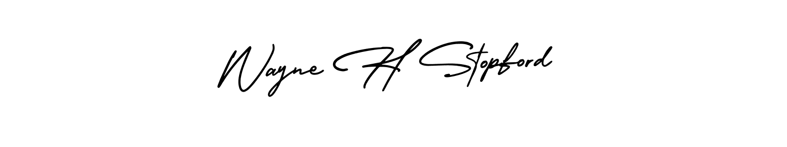 Make a beautiful signature design for name Wayne H Stopford. Use this online signature maker to create a handwritten signature for free. Wayne H Stopford signature style 3 images and pictures png