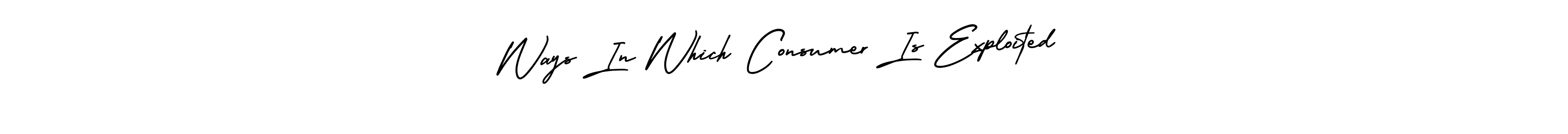 This is the best signature style for the Ways In Which Consumer Is Exploited name. Also you like these signature font (AmerikaSignatureDemo-Regular). Mix name signature. Ways In Which Consumer Is Exploited signature style 3 images and pictures png