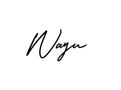 Wayu stylish signature style. Best Handwritten Sign (AmerikaSignatureDemo-Regular) for my name. Handwritten Signature Collection Ideas for my name Wayu. Wayu signature style 3 images and pictures png