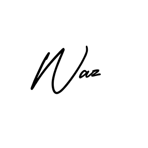 Waz stylish signature style. Best Handwritten Sign (AmerikaSignatureDemo-Regular) for my name. Handwritten Signature Collection Ideas for my name Waz. Waz signature style 3 images and pictures png