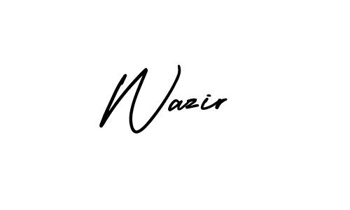 How to make Wazir name signature. Use AmerikaSignatureDemo-Regular style for creating short signs online. This is the latest handwritten sign. Wazir signature style 3 images and pictures png