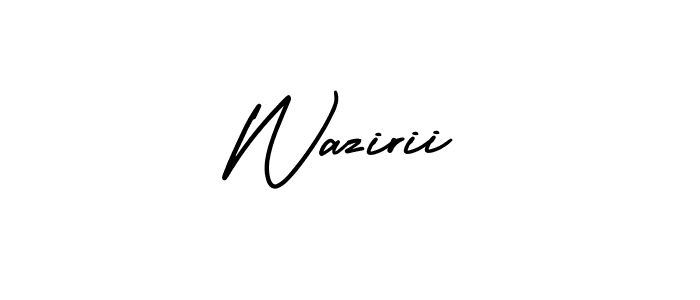How to make Wazirii signature? AmerikaSignatureDemo-Regular is a professional autograph style. Create handwritten signature for Wazirii name. Wazirii signature style 3 images and pictures png