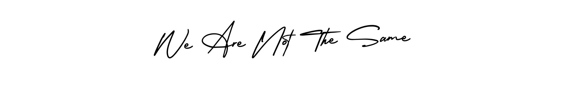 This is the best signature style for the We Are Not The Same name. Also you like these signature font (AmerikaSignatureDemo-Regular). Mix name signature. We Are Not The Same signature style 3 images and pictures png