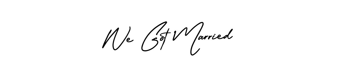 How to Draw We Got Married signature style? AmerikaSignatureDemo-Regular is a latest design signature styles for name We Got Married. We Got Married signature style 3 images and pictures png