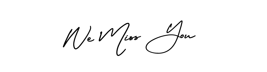 Create a beautiful signature design for name We Miss You. With this signature (AmerikaSignatureDemo-Regular) fonts, you can make a handwritten signature for free. We Miss You signature style 3 images and pictures png