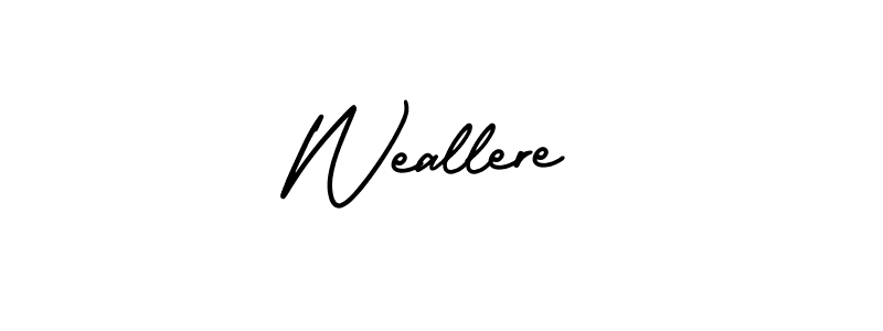 How to Draw Weallere signature style? AmerikaSignatureDemo-Regular is a latest design signature styles for name Weallere. Weallere signature style 3 images and pictures png