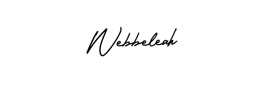 It looks lik you need a new signature style for name Webbeleah. Design unique handwritten (AmerikaSignatureDemo-Regular) signature with our free signature maker in just a few clicks. Webbeleah signature style 3 images and pictures png