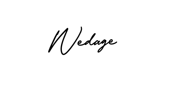 The best way (AmerikaSignatureDemo-Regular) to make a short signature is to pick only two or three words in your name. The name Wedage include a total of six letters. For converting this name. Wedage signature style 3 images and pictures png
