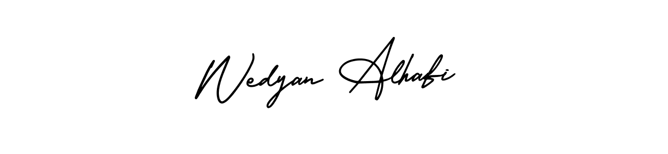 Make a beautiful signature design for name Wedyan Alhafi. With this signature (AmerikaSignatureDemo-Regular) style, you can create a handwritten signature for free. Wedyan Alhafi signature style 3 images and pictures png